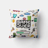 Retro Pixel Gaming Throw Cushion Video Gamer Gift クッション (裏面)