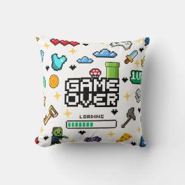 Retro Pixel Gaming Throw Cushion Video Gamer Gift クッション