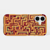Retro Pixel Maze iPhone 16ケース (裏面横)