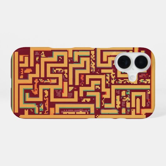 Retro Pixel Maze iPhone 16ケース (裏面横)