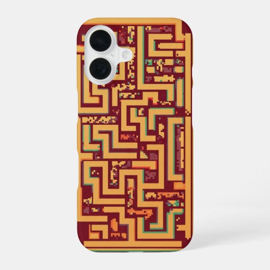 Retro Pixel Maze iPhone 16ケース (裏面)
