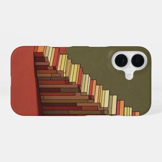 Retro Pixel Staircase iPhone 16ケース (裏面横)
