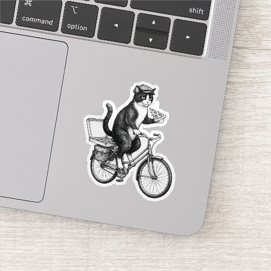 Retro Pizza Delivery Cat  シール (詳細)