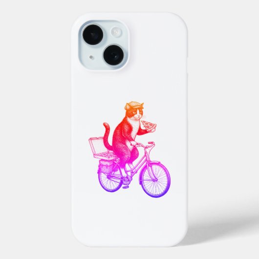 Retro Pizza Delivery Cat  Case-Mate iPhoneケース (裏面)