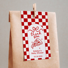 Retro Pizza Party Baby Shower Favor Tags ギフトタグ