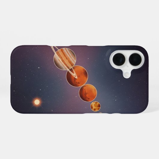 Retro Planet Parade iPhone 16ケース (裏面横)