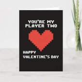 Retro Player Two Valentines Card カード (正面)