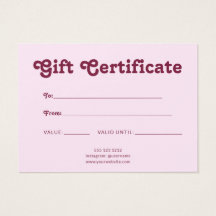 Retro Playful Minimalist Pink Certificate