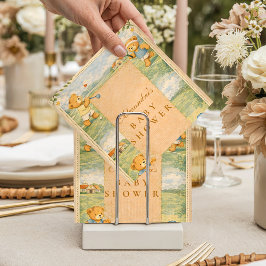 Retro Playground Teddy Bears Baby Shower スタンダードカクテルナプキン