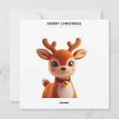 Retro Plush Reindeer Christmas Art シーズンカード (裏面)