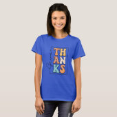 Retro Polka Dot 'THANKS' Design Tシャツ (正面フル)