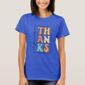 Retro Polka Dot 'THANKS' Design Tシャツ (正面)