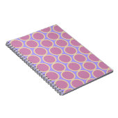 Retro Polka Dots Pink Purple & Yellow Design  ノートブック (右側)