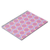 Retro Polka Dots Pink Purple & Yellow Design  ノートブック (左側)
