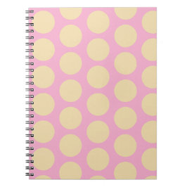 Retro Polka Dots Pink & Yellow Design  ノートブック