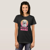 Retro Poodle Mama with heart Cute Poodle Tシャツ (正面フル)