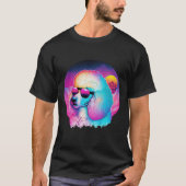 Retro Poodle Synthwave Nights Tシャツ (正面)