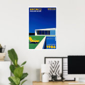 Retro Poolside Art Print Mid-Century Modern ポスター (ホームオフィス)