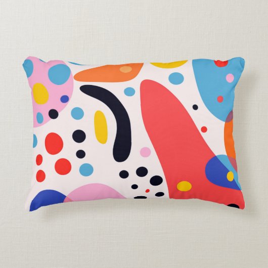 Retro Pop Abstract Blobs Pillow アクセントクッション (正面)