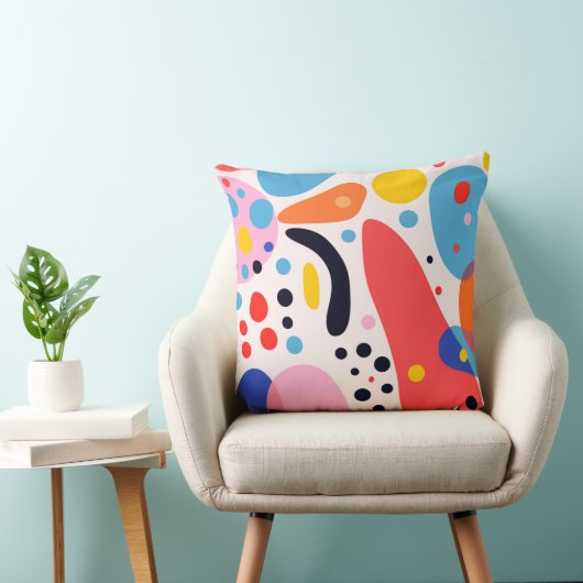 Retro Pop Abstract Blobs Pillow クッション (椅子)