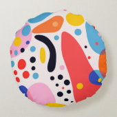 Retro Pop Abstract Blobs Pillow ラウンドクッション (裏面)