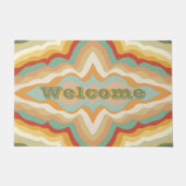 Retro Pop Art Abstract Geometric Wavy Pattern ドアマット (正面)