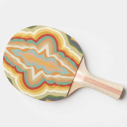 Retro Pop Art Abstract Geometric Wavy Pattern 卓球ラケット (横)