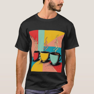 Retro Pop Art Coffee | Vibrant Trio Trio Colorful  Tシャツ