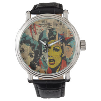Retro Pop Art Collage Watch 腕時計