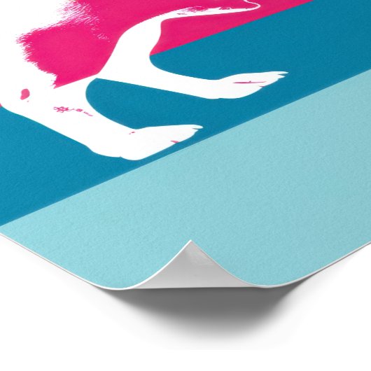 Retro Pop Art Dachshund Silhouette ポスター (角)