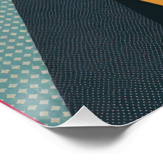 Retro Pop Art Delaware State Map Design ポスター (コーナー)