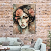 Retro Pop Art Female Illustration Poster ポスター