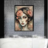 Retro Pop Art Female Illustration Poster ポスター