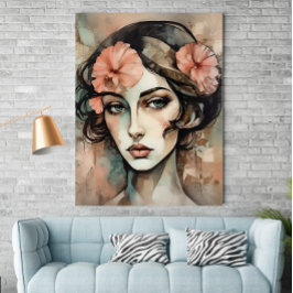 Retro Pop Art Female Illustration Poster ポスター