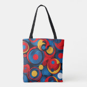 Retro Pop Art Geometric Circles トートバッグ (裏面)