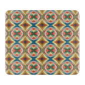 Retro Pop Art Geometric Color Block Pattern カッティングボード (正面)