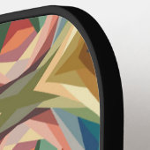 Retro Pop Art Geometric Color Block Pattern ピックルボールラケット (左詳細)