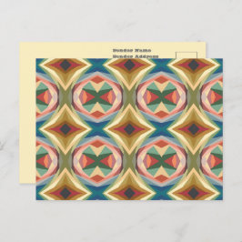 Retro Pop Art Geometric Color Block Pattern ポストカード