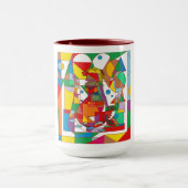 Retro Pop Art Mermaid Colorful Comic Style Coffee  マグカップ (中央)