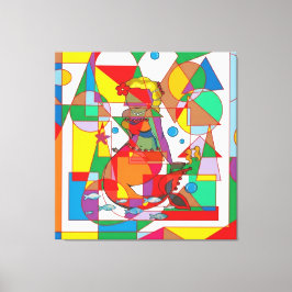 Retro Pop Art Mermaid Colorful Comic Style Square  キャンバスプリント