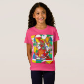 Retro Pop Art Mermaid Colorful Comic Style Square  Tシャツ (正面フル)