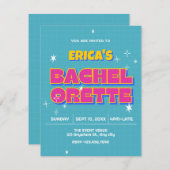 Retro pop bachelorette 招待状 (正面/裏面)