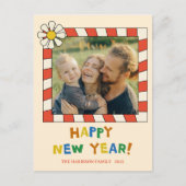 Retro Pop Frame New Year Photo  ポストカード (正面)