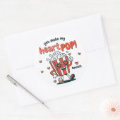 Retro Popcorn Valentine Sticker ラウンドシール (封筒)