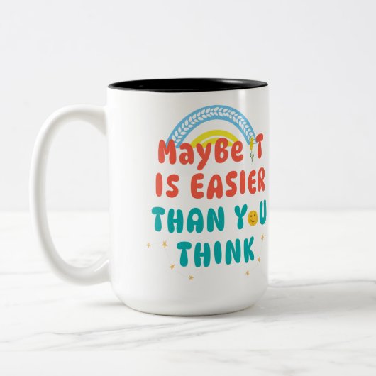Retro Positive Quote Two-Tone Mug, 15 oz ツートーンマグカップ (左)