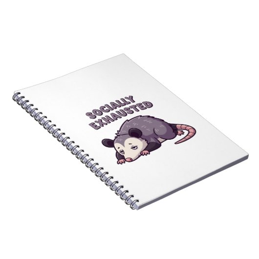 Retro Possum Social Battery Lined Notebook ノートブック (右側)