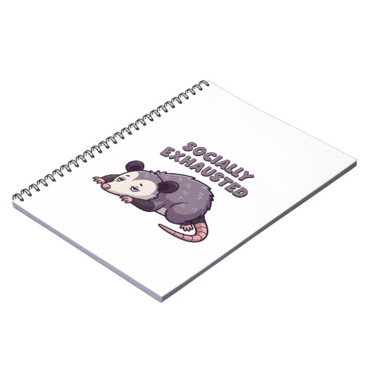 Retro Possum Social Battery Lined Notebook ノートブック (左側)