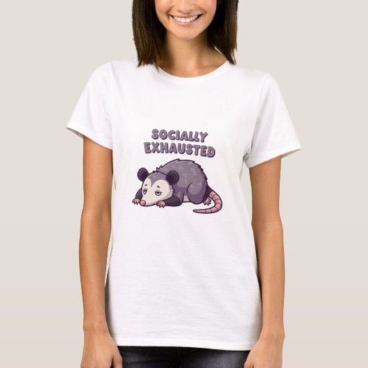Retro Possum Social Recharge Women’s T-Shirt Tシャツ (正面)