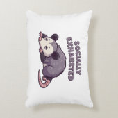 Retro Possum Socially Exhausted Rectangular Pillow アクセントクッション (正面(垂直))