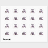 Retro Possum Socially Exhausted Vinyl Sticker ラウンドシール (シート)